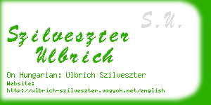 szilveszter ulbrich business card